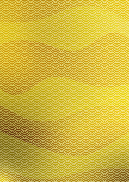 蓝色海浪模式。金色和蓝色渐变背景插图。日本模式。图片下载