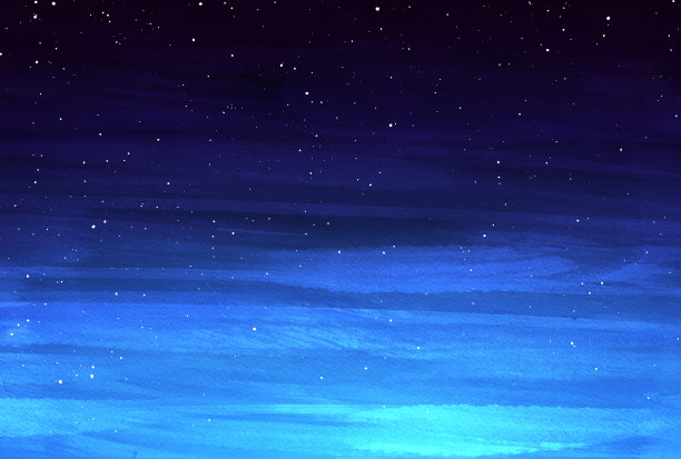 美丽的夜空水彩风格插图图片下载