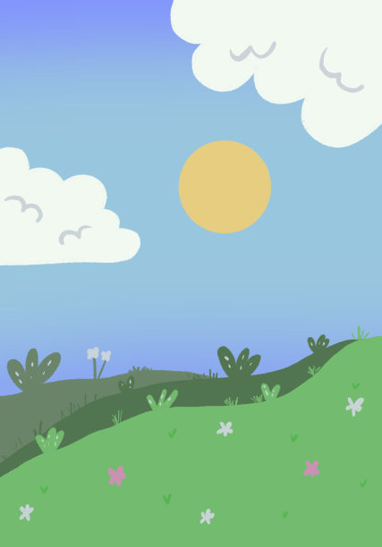 有云有太阳的风景图片下载