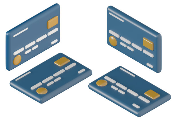 设置信用卡隔离在白色背景。集合对象等距视图。3d逼真的插图。图片下载