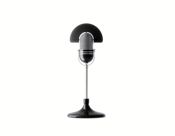 白色背景麦克风图片下载