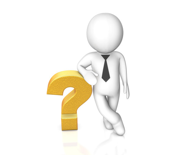 3d人靠在问号符号上图片下载
