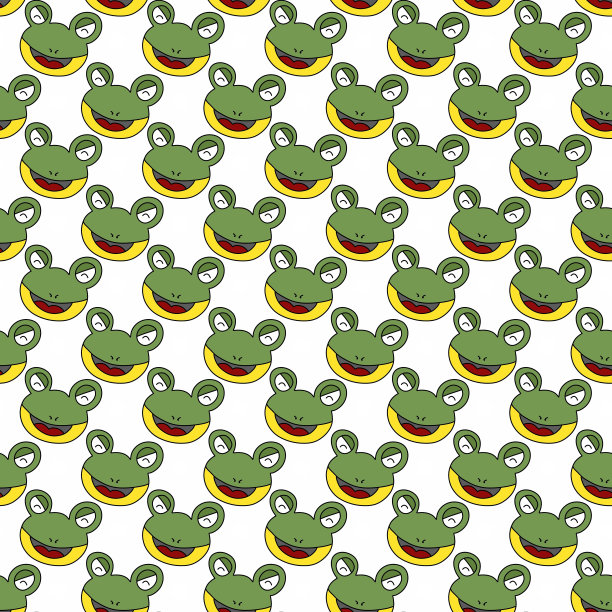 无缝图案与可爱的卡通青蛙。图片下载