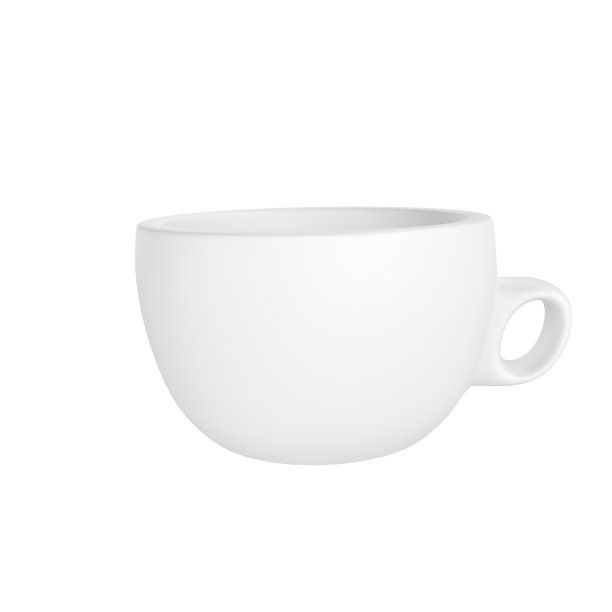 3d照片逼真的白色杯子图标模型渲染。设计模板模拟。陶瓷清洁白色马克杯与哑光效果隔离在白色背景与剪辑路径图片下载