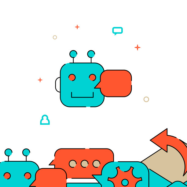 机器人，聊天机器人填充线图标，简单的矢量插图图片下载