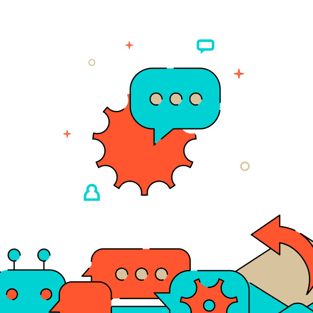 聊天与技术支持填充线图标，简单的矢量说明图片下载