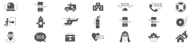 紧急图标设置矢量收集图片下载