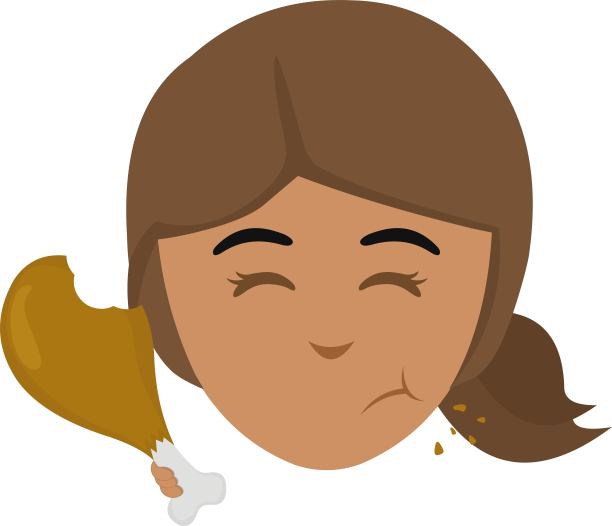 矢量头拉丁女孩吃鸡腿图片下载