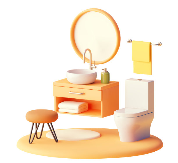 带马桶的矢量浴室图片下载