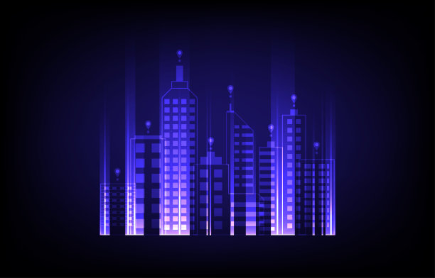 2 .建筑格局、构造、几何、信号电缆网未来与现代技术的结合图片下载