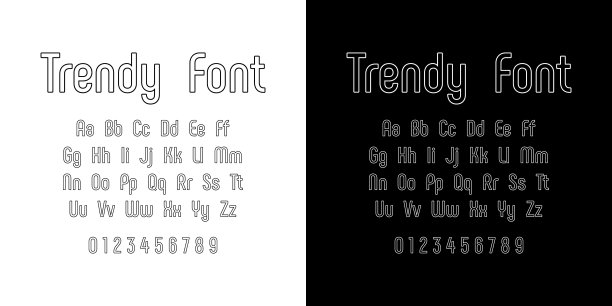 潮流字体，现代设计字母表，排版和数字矢量素材图片下载
