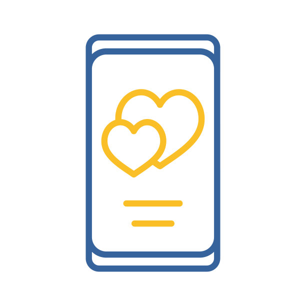 智能手机的屏幕图标上有两颗心图片下载