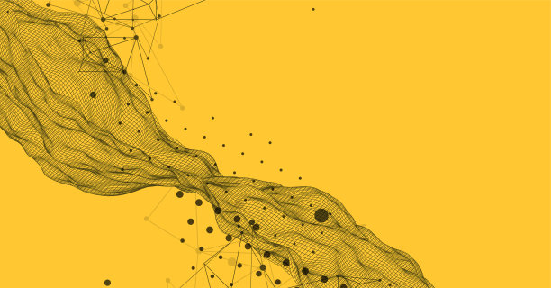 抽象的波浪是用框架风格制作的。科技演示模板。图片下载