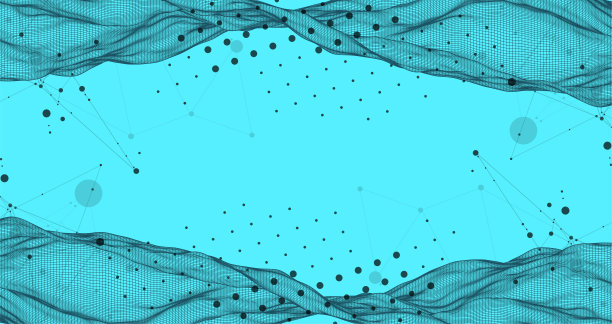 抽象的波浪是用框架风格制作的。科技演示模板。图片下载