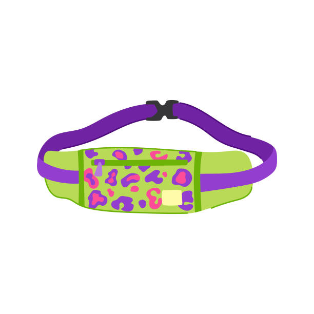 拉链腰袋卡通矢量插图图片下载