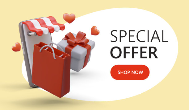 是时候购物了。色彩鲜艳的海报，有促销优惠图片下载