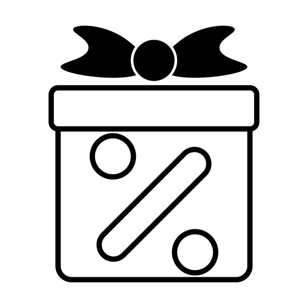 礼品盒折扣图标，礼品矢量，盒子插图图片下载