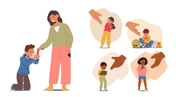 儿童对电子产品的不健康依赖的概念，导致过多的屏幕时间，减少体育活动图片下载