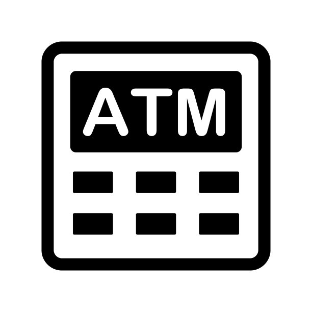 简单的ATM机图标：取款机矢量素材图片下载