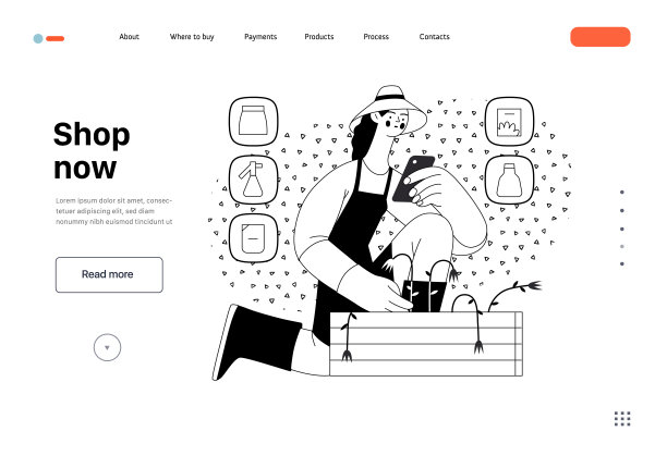 网上购物和电子商务矢量插图系列图片下载