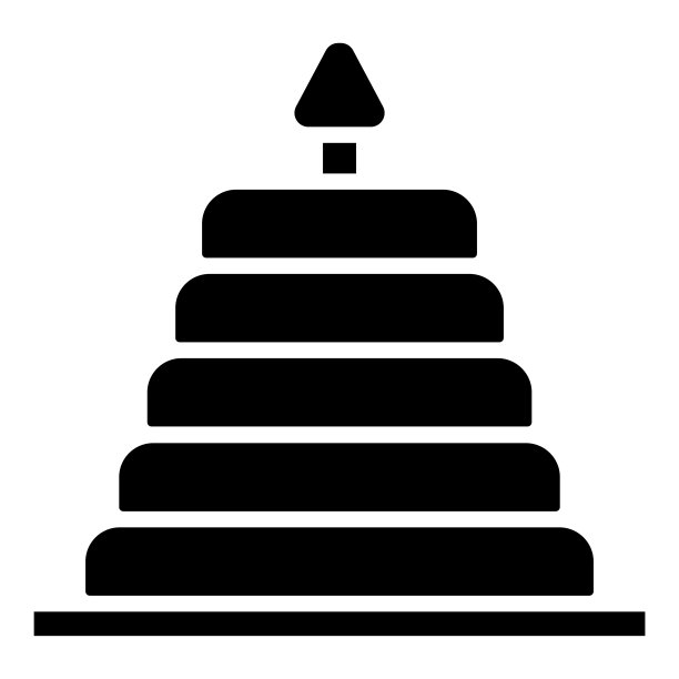 金字塔玩具图标设计模板插图孤立图片下载