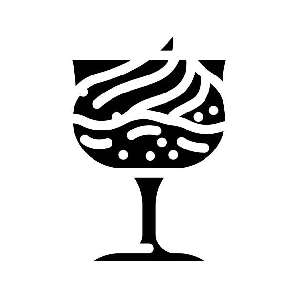 巧克力慕斯食品零食字形图标矢量插图图片下载