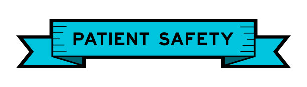 丝带标签横幅与字病人安全在白色背景上的蓝色图片下载