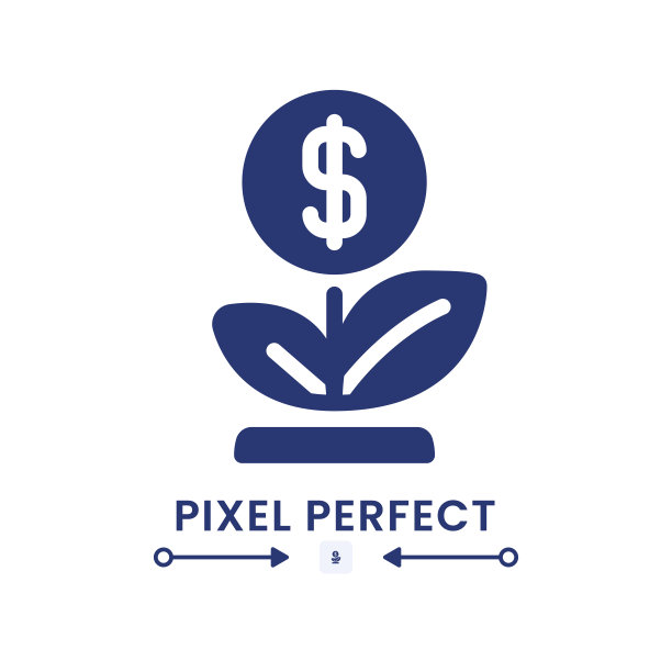 财务增长黑色固体桌面图标图片下载