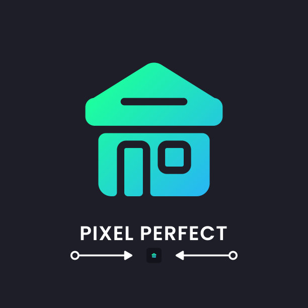 房子蓝色的固体渐变桌面图标在黑色图片下载