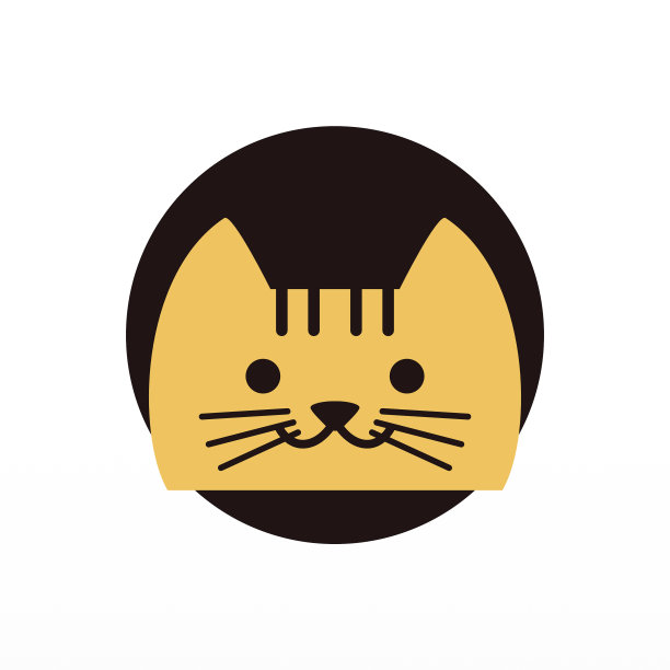 猫标志设计模板。独特的动物标志设计理念图片下载