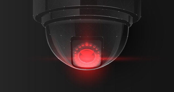 低多边形和线框网格。闭路电视安全摄像头。智能家居。矢量图图片下载