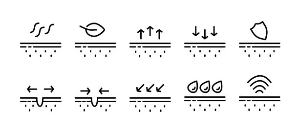 皮肤护理。线条图标，黑色，护肤方式。矢量图标。图片下载