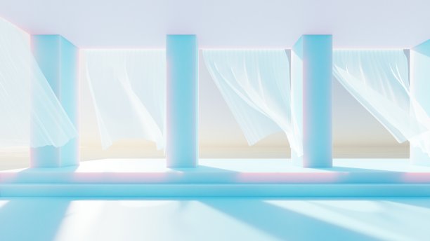 现代的房子在湖边，喜怒无常的山背景，3d渲染，3d插图图片下载