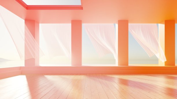 现代的房子在湖边，喜怒无常的山背景，3d渲染，3d插图图片下载