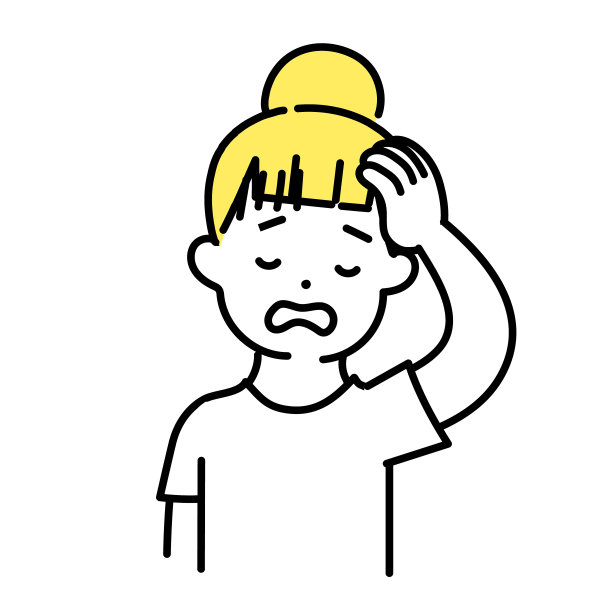 可爱的人插画系列_随意的女人_头痛图片下载