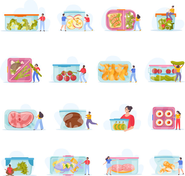 食品容器平面图标图片下载