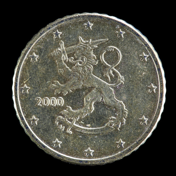 带剑的狮子，50欧分硬币。图片下载