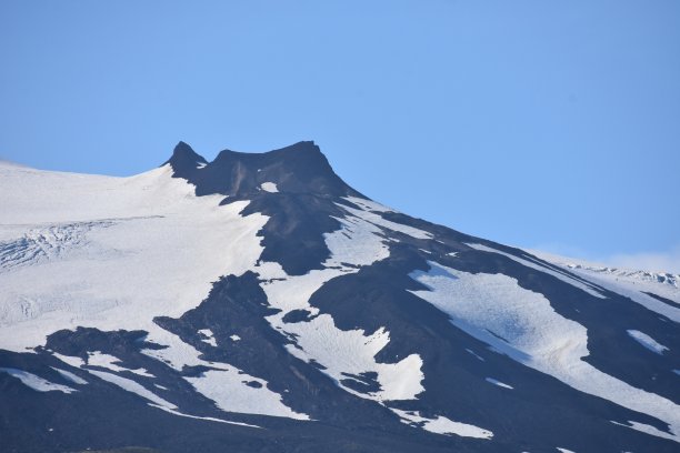 冰岛的Snæfellsnesjokull冰川的顶峰图片下载