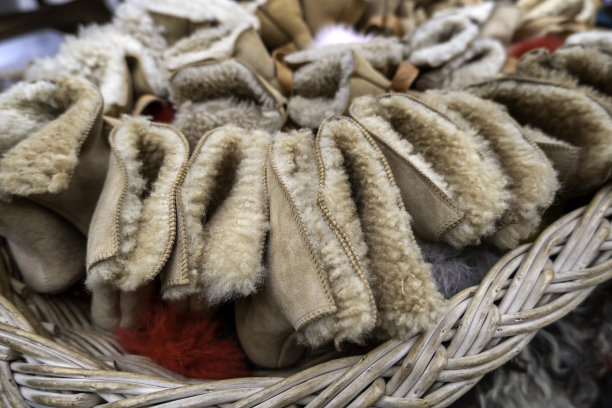 动物皮制的御寒拖鞋图片下载