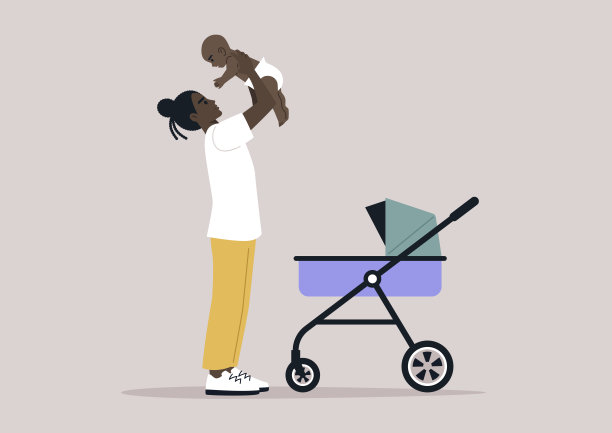 一对顽皮的非洲年轻父母将他们的孩子举到空中，这是家庭纽带图片下载