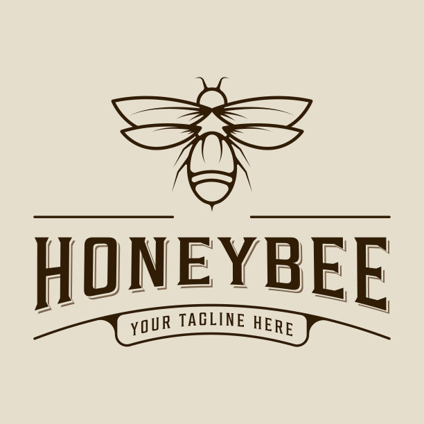 蜜蜂标志线条艺术矢量简单插图模板图标图形设计。蜂箱标志或标志是来自大自然的商业产品图片下载