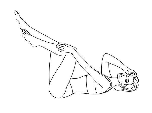 美丽的女人躺在地板上，露出美丽的双腿。激光脱毛和蜡脱毛。脱毛。线性标志极简风格。图片下载