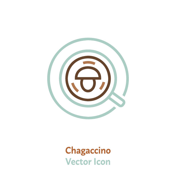 Chaggaccino图标，象形文字，轮廓风格的标志。图片下载