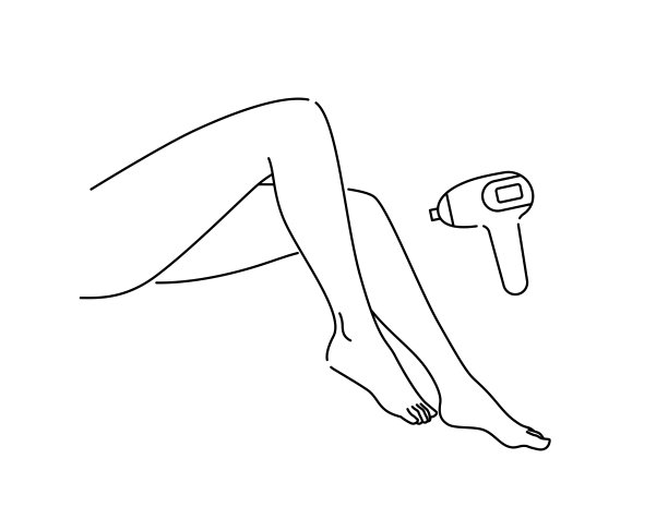 美丽的女性光滑的腿。激光脱毛和蜡脱毛。脱毛。线性标志极简风格。美容养生理念。矢量设计插图。图片下载