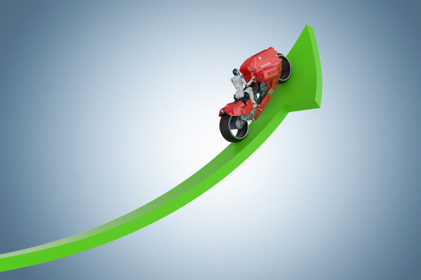 技术为商业机会与机器人与增长图表图片下载