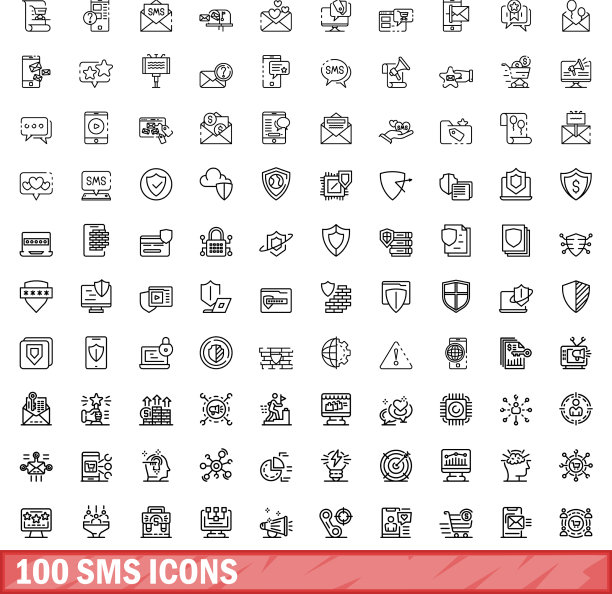 100个短信图标轮廓风格合集图片下载