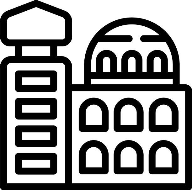犹太建筑轮廓图标：以色列犹太经卷图片下载