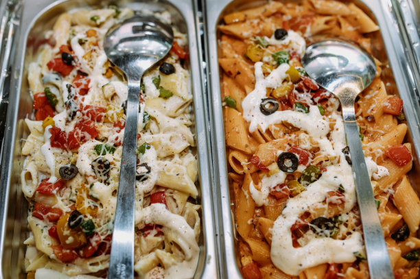 白酱和Res酱意大利面特写照片图片下载