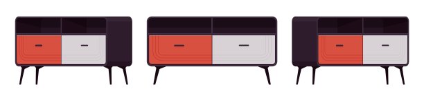 餐具柜自助书柜，低储物柜套装图片下载