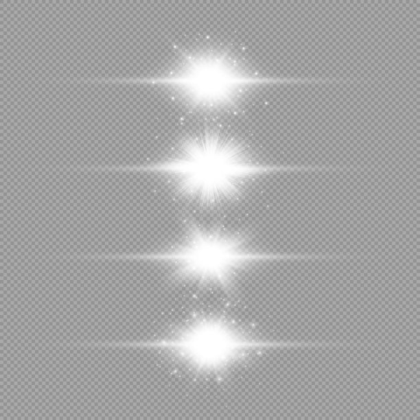 白色水平光效果的镜头耀斑图片下载